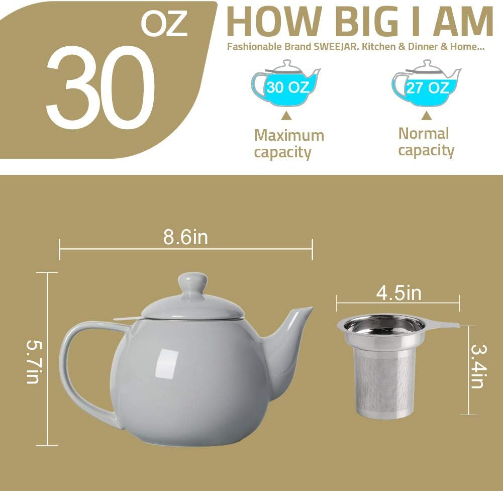 Porcelain Infuser Teapot (White)