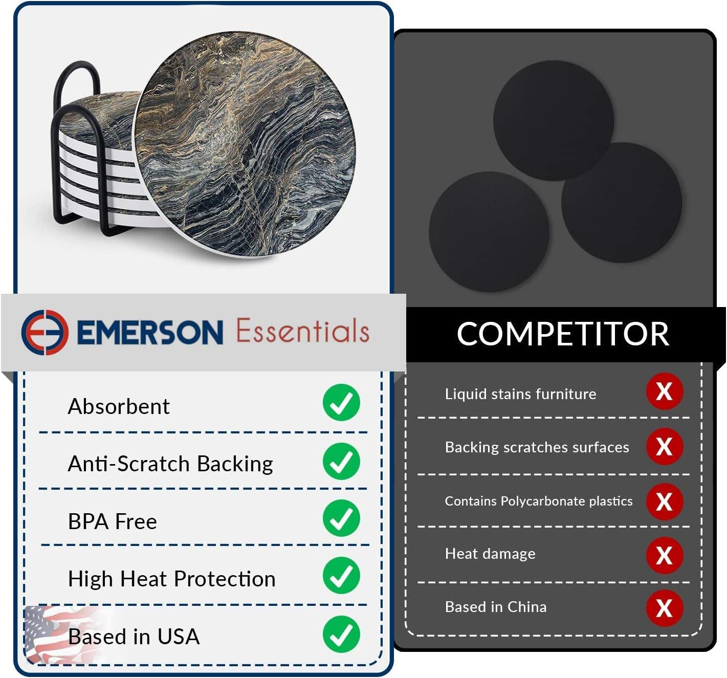 Stone Ritual Coasters - Black Gold