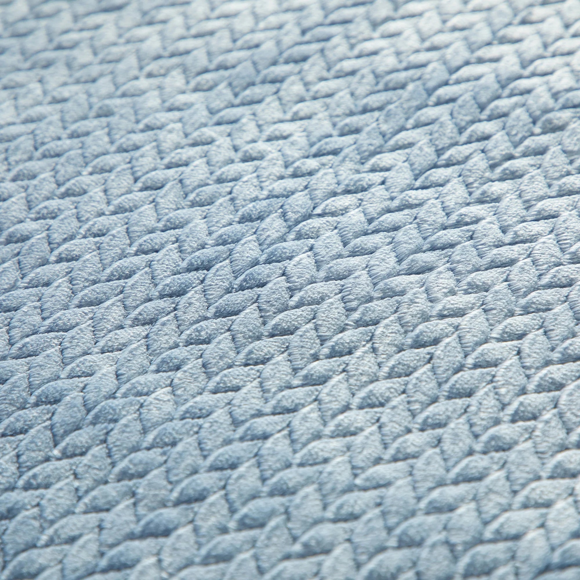 Cozy Textured Plush Throw Blanket, Blue, 50"X60" All Ages