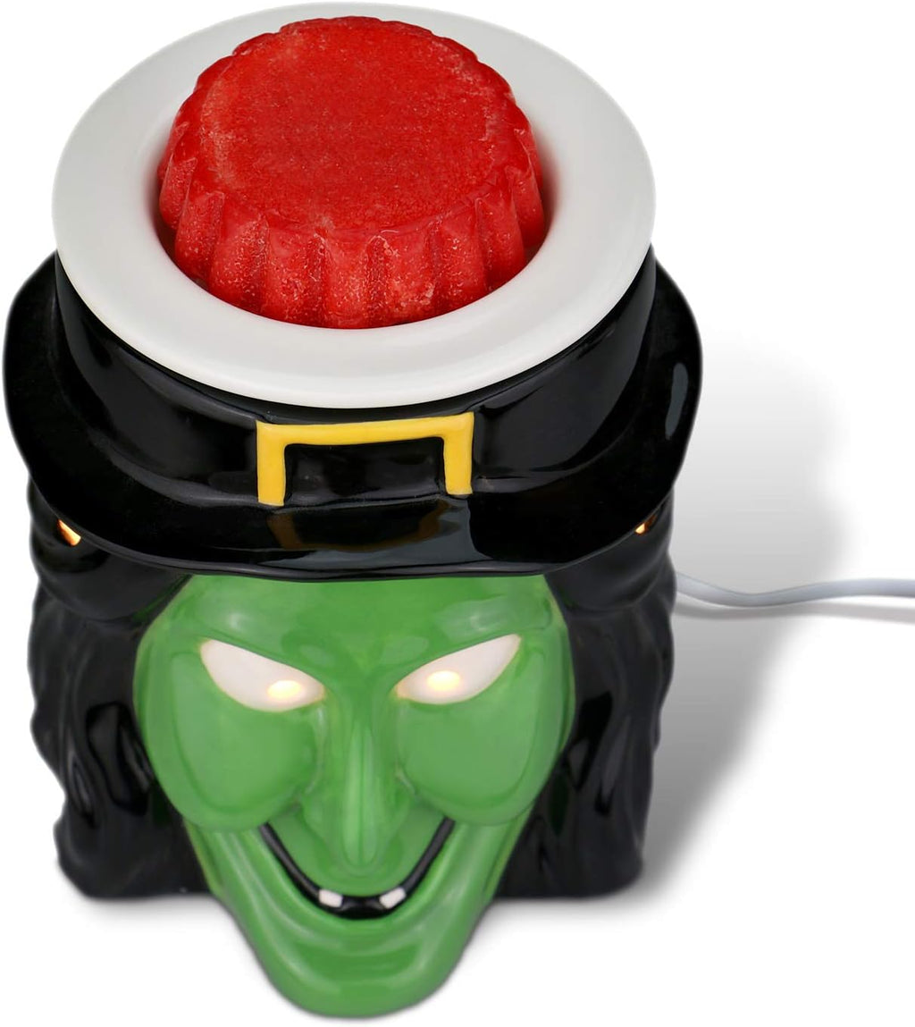 Goth Witchy Home Decor Ceramic Fragrance Warmer Wax Melter for Candle Scented Wax No Flame No Smoke No Soot Packaged Together with Two Bulbs -Wicked Witch
