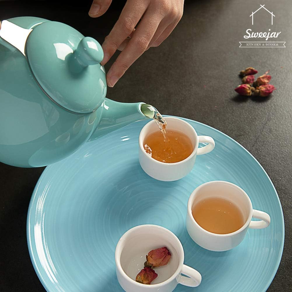 Porcelain Infuser Teapot (Turquoise)
